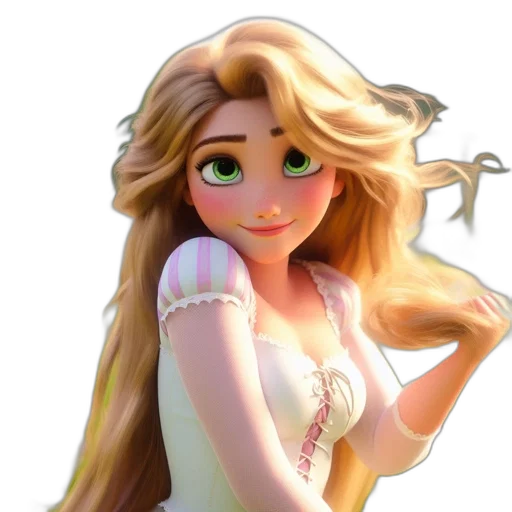 dress, crown, face, 3d render transparent PNG cut-out