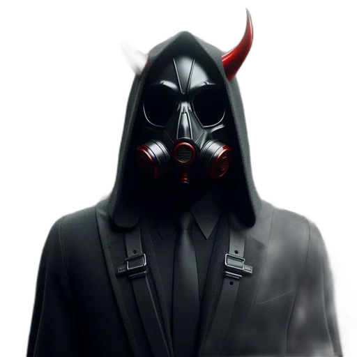 mask, jacket, face, staff transparent PNG cut-out