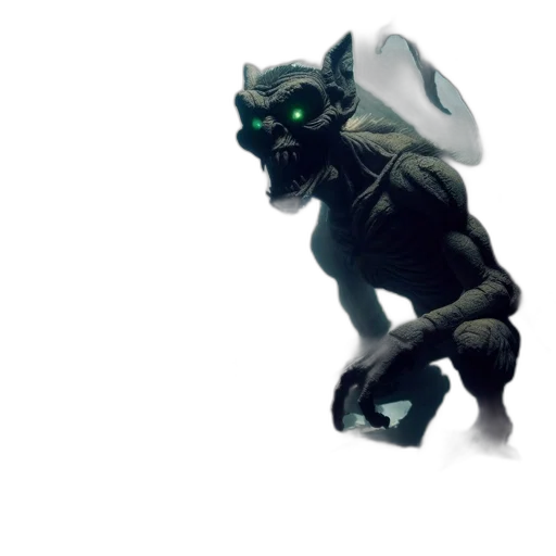 creature, dragon, mask, staff transparent PNG cut-out