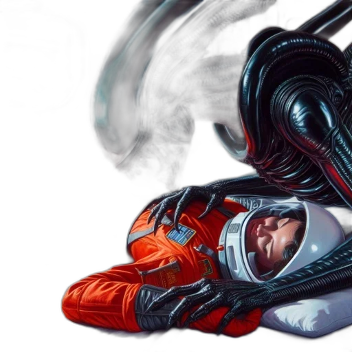 concept art, cyberpunk, comic book art, outer space transparent PNG cut-out