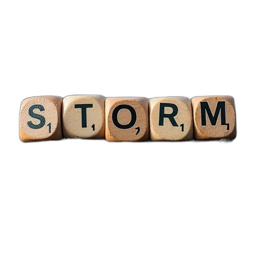 umbrella, word, storm, spelled transparent PNG cut-out
