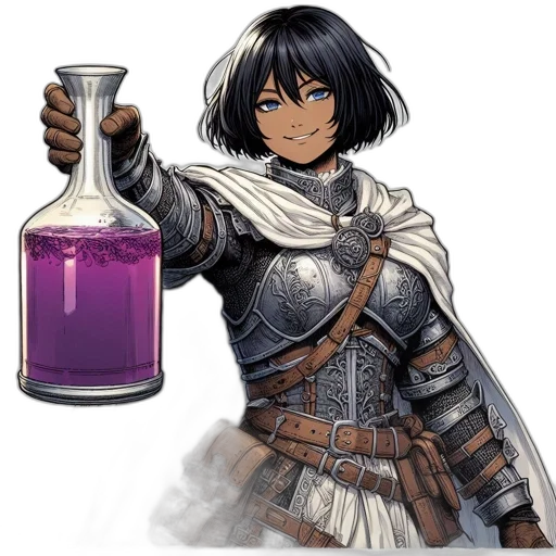 bottle, weapon, sword, fantasy art transparent PNG cut-out