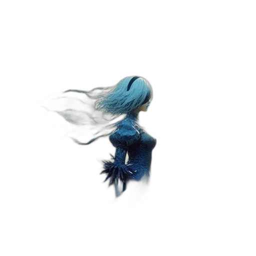 hair, dragon, creature, flower transparent PNG cut-out