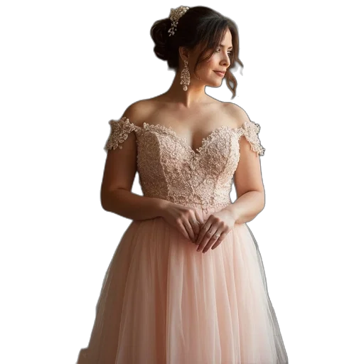 dress, jewelry, pastel, plus transparent PNG cut-out