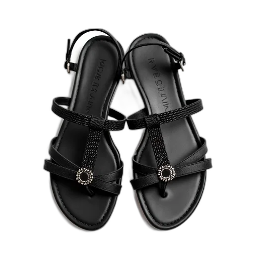 shoes, pair, black, sandals transparent PNG cut-out