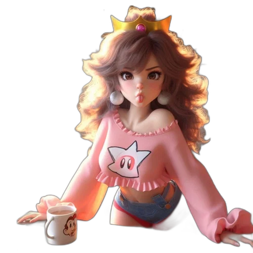 crown, dress, 3d render, concept art transparent PNG cut-out