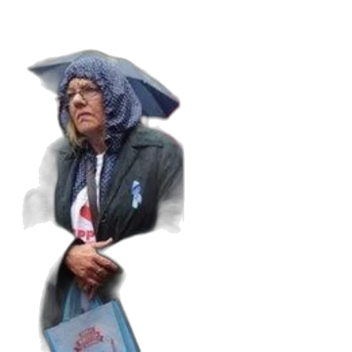 umbrella, jacket, hat, staff transparent PNG cut-out