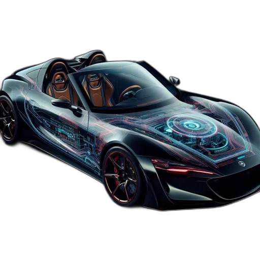 car, concept art, 3d render, photorealistic transparent PNG cut-out