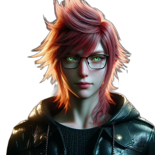 jacket, face, hair, concept art transparent PNG cut-out