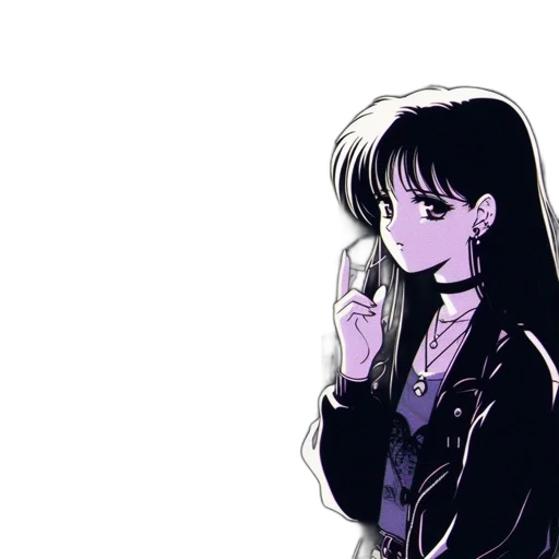 jacket, vaporwave, anime, cyberpunk transparent PNG cut-out