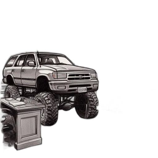 car, 3d render, concept art, photorealistic transparent PNG cut-out