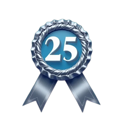 3d render, 25th, anniversary, icon transparent PNG cut-out