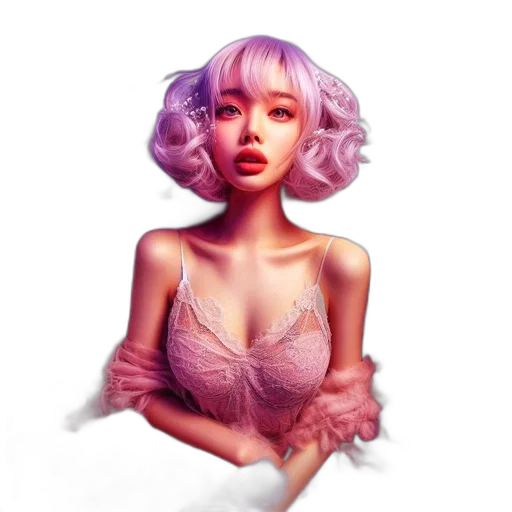 dress, hair, face, creature transparent PNG cut-out