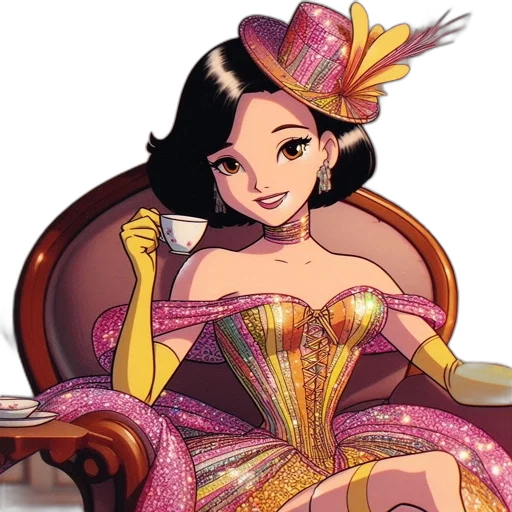 dress, crown, jewelry, cartoon transparent PNG cut-out