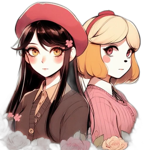 hat, staff, flower, crown transparent PNG cut-out