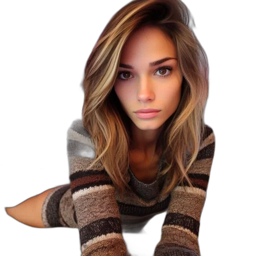 face, hair, jacket, dress transparent PNG cut-out