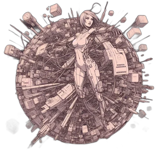 robot, weapon, staff, concept art transparent PNG cut-out