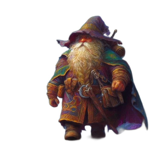 staff, hat, creature, jacket transparent PNG cut-out