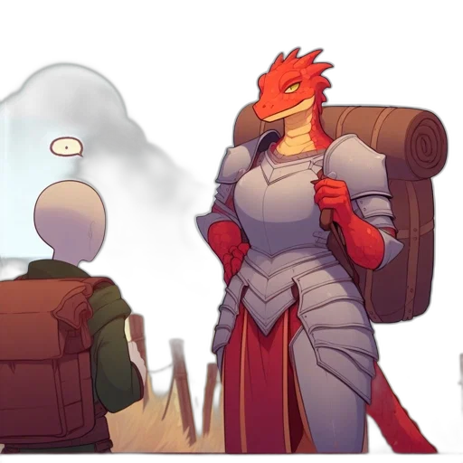 dragon, robot, sword, jacket transparent PNG cut-out