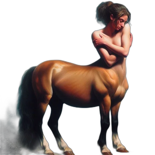 animal, creature, hair, oil painting transparent PNG cut-out