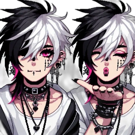 pixel art, concept art, anime, cyberpunk transparent PNG cut-out