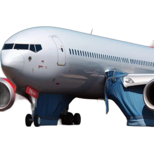 3d render, photorealistic, airplane, mostly transparent PNG cut-out