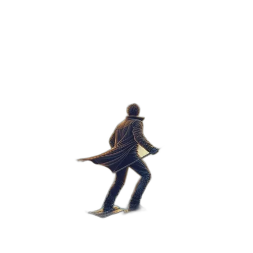 jacket, staff, dragon, creature transparent PNG cut-out
