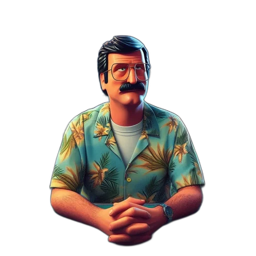 staff, face, jacket, pixel art transparent PNG cut-out