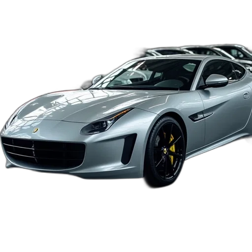 car, 3d render, photorealistic, silver transparent PNG cut-out