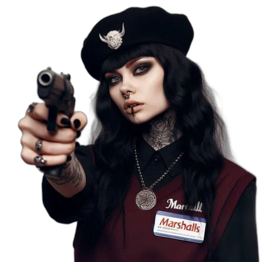 jacket, weapon, staff, hat transparent PNG cut-out