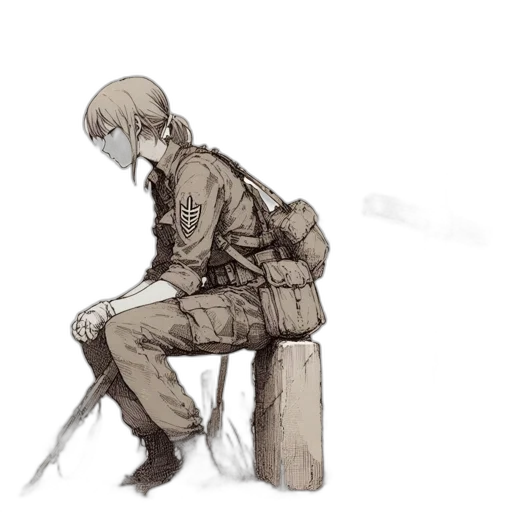 jacket, weapon, robot, staff transparent PNG cut-out