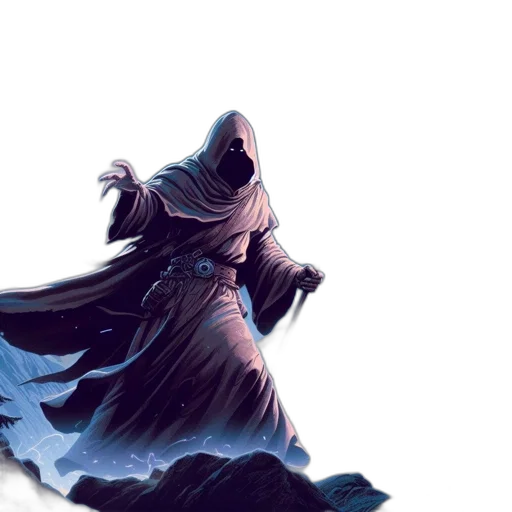 creature, sword, dress, mask transparent PNG cut-out