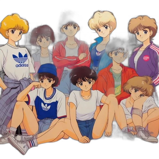 anime, vaporwave, watercolor, concept art transparent PNG cut-out