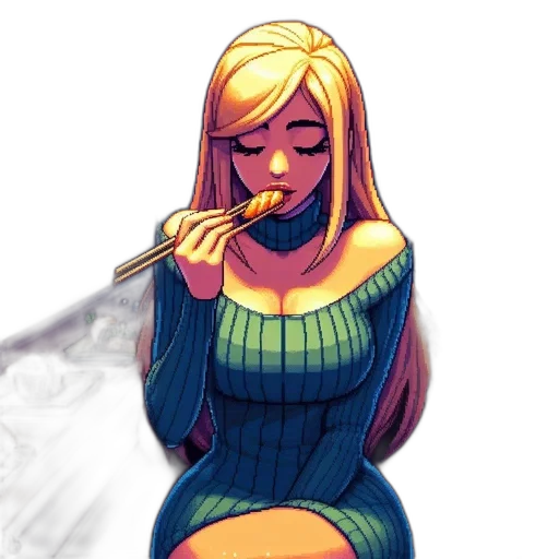 dress, comic book art, concept art, pixel art transparent PNG cut-out