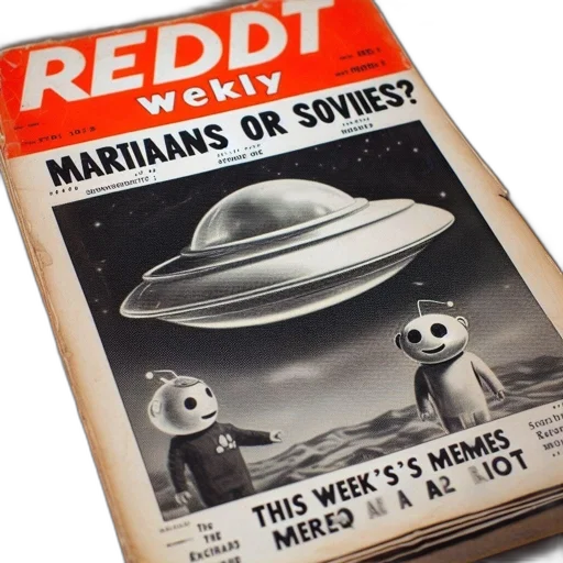 robot, outer space, vintage-style, magazine transparent PNG cut-out