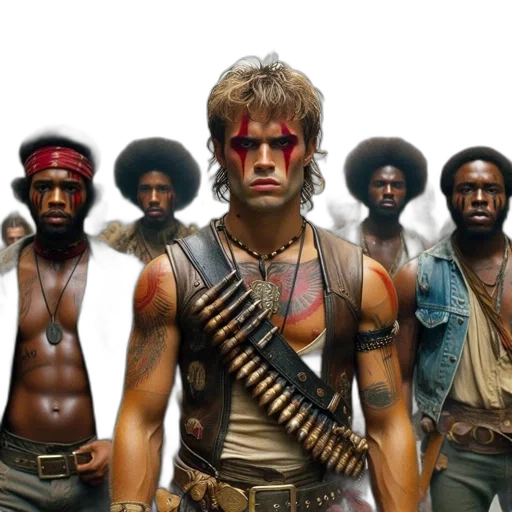 concept art, comic book art, 3d render, group transparent PNG cut-out
