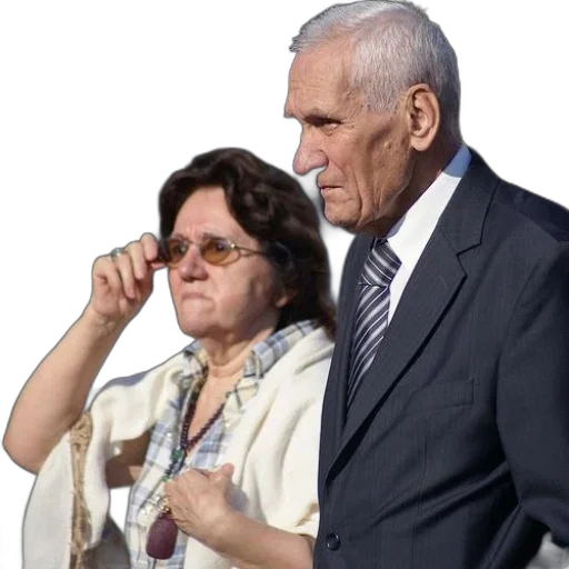 older, couple, man, suit transparent PNG cut-out