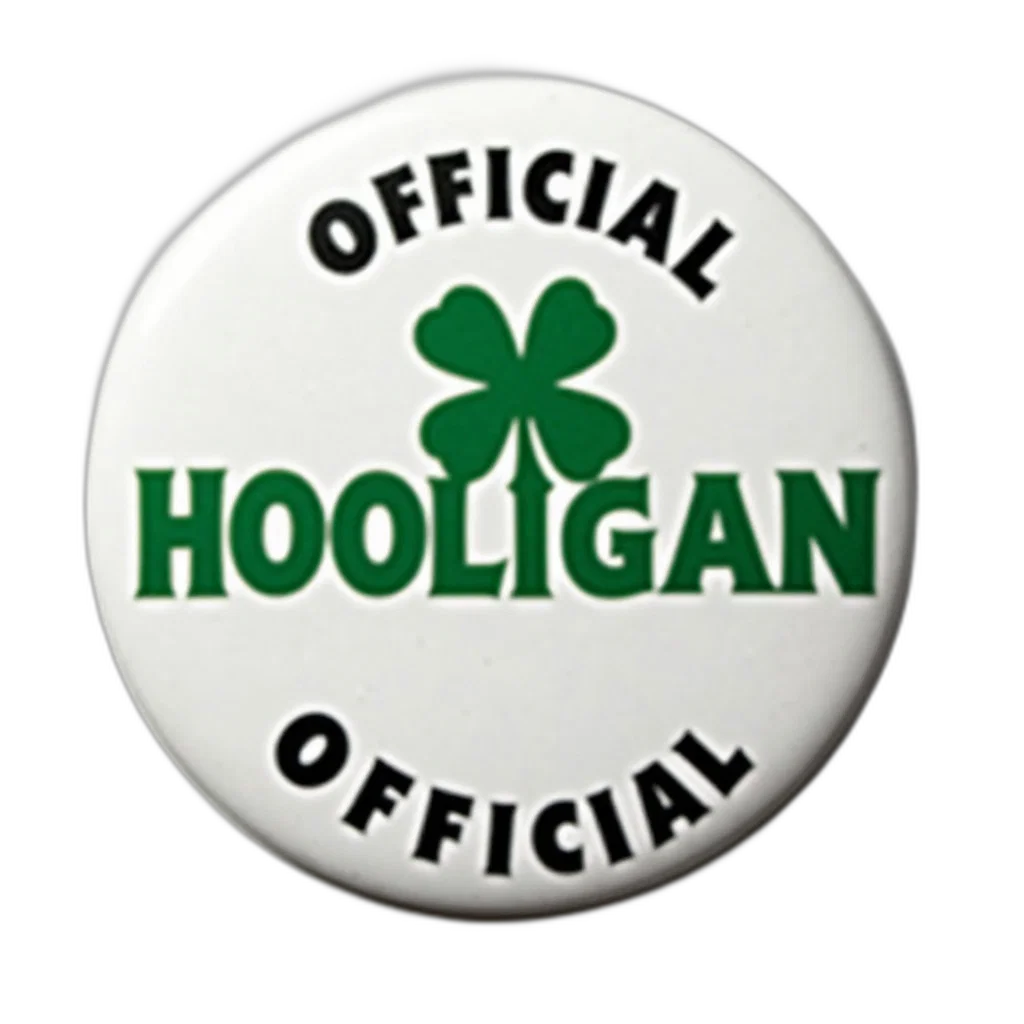 white, button, word, hooligan transparent PNG cut-out