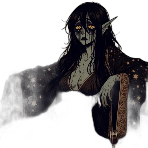 creature, staff, mask, fantasy art transparent PNG cut-out