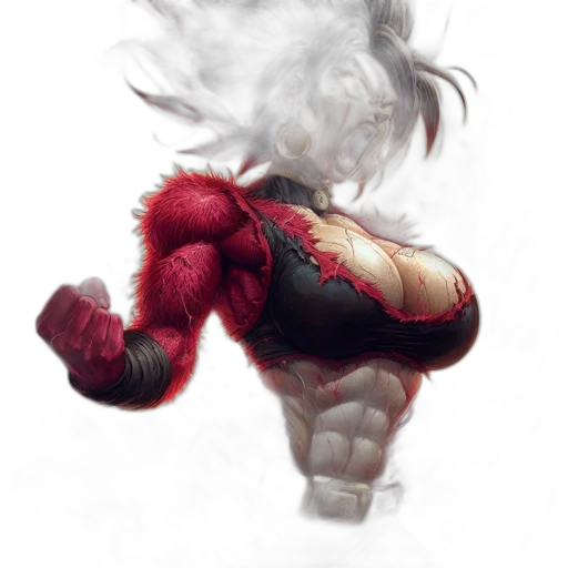 hair, dragon, jacket, weapon transparent PNG cut-out