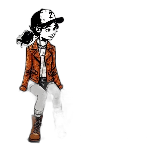 jacket, hat, staff, cartoon transparent PNG cut-out