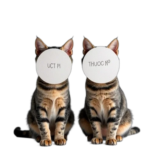 two, cats, sitting, side transparent PNG cut-out