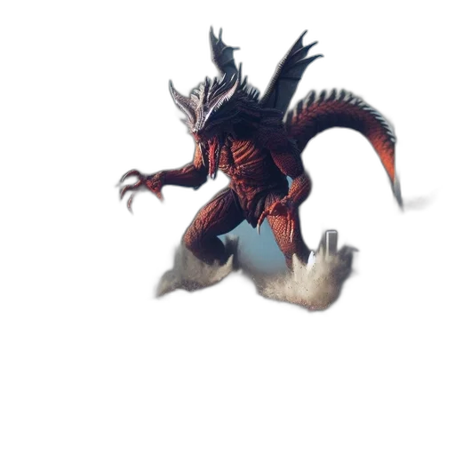 dragon, creature, animal, staff transparent PNG cut-out