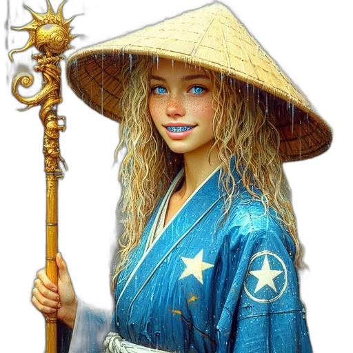 staff, hat, umbrella, sword transparent PNG cut-out