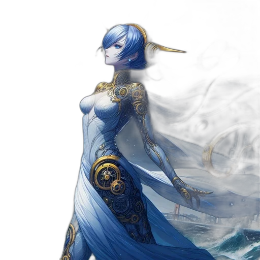 dress, dragon, sword, staff transparent PNG cut-out