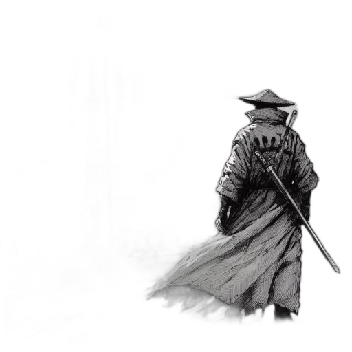 weapon, sword, jacket, staff transparent PNG cut-out