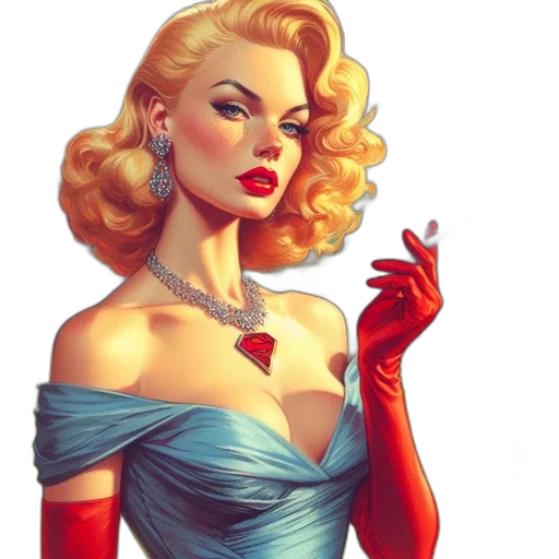 dress, jewelry, comic book art, cartoon transparent PNG cut-out