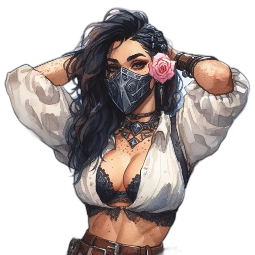 mask, face, weapon, flower transparent PNG cut-out