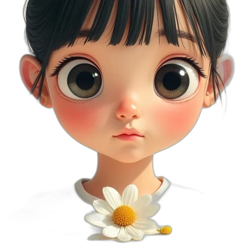 flower, face, jewelry, staff transparent PNG cut-out