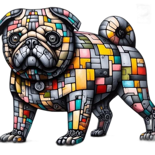 animal, abstract, representation, pug transparent PNG cut-out